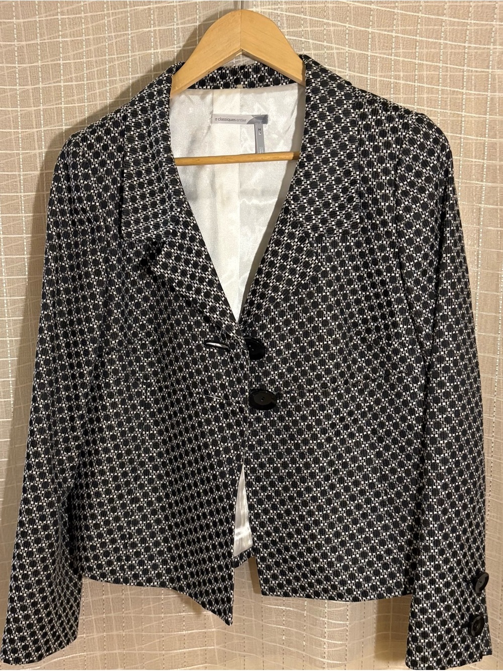 Classiques Entier Black and White Patterned Blazer